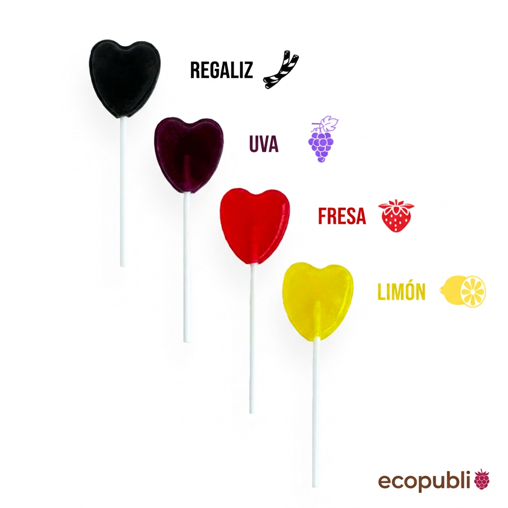 Piruleta "Corazón" con logo